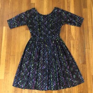 Vintage Black/Blue/Green/Purple 1950s dress